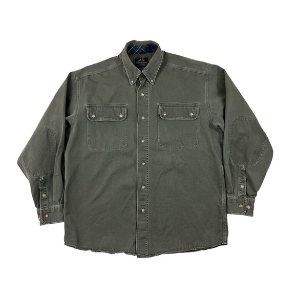 VTG Willis & Geiger Men Gray Button Down Long Sleeve Shirt Sz M - Picture 1 of 6